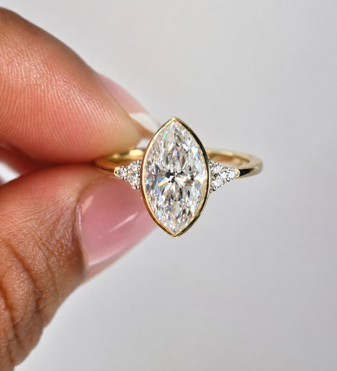 1.71 Carat Marquise Cut Vintage Inspired Diamond Ring